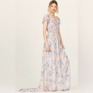 NEW Reformation Collection Lancaster Silk Dress with Train Size 0